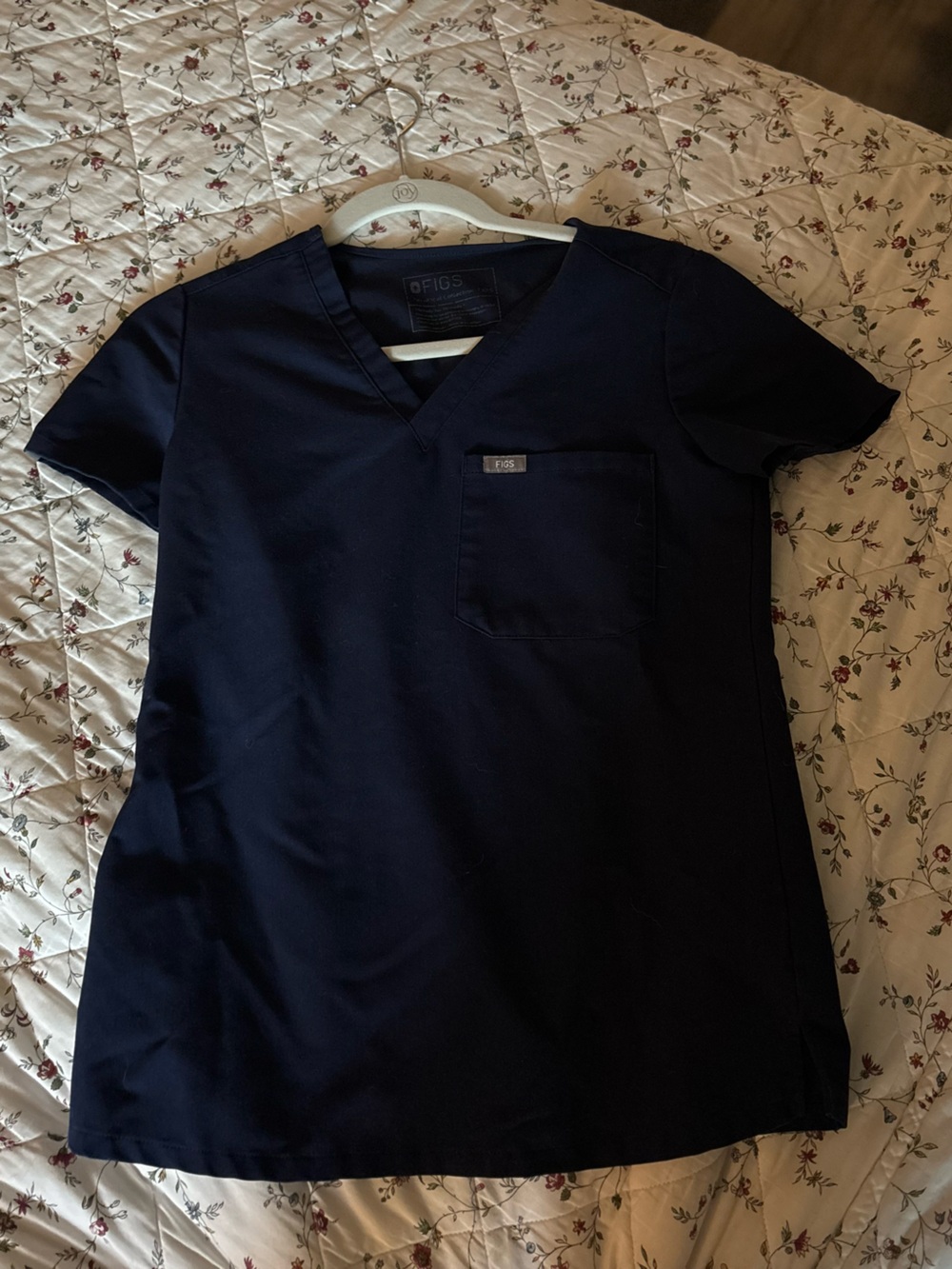 Figs Navy V-Neck Medical Top